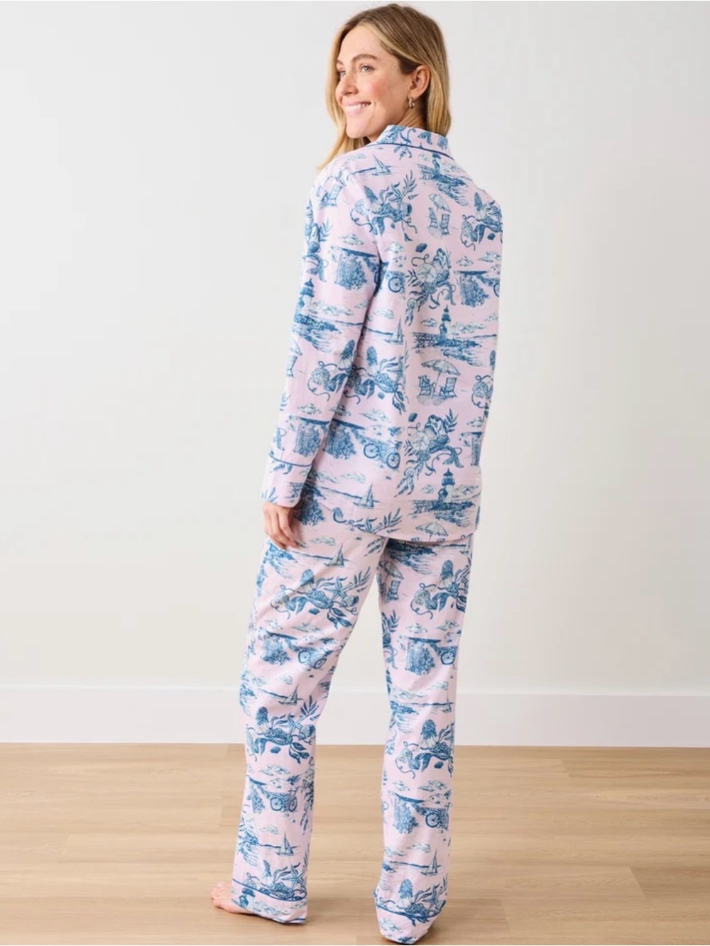 Printfresh Long PJ Set in Mermaid Toile - Picture 2 of 10